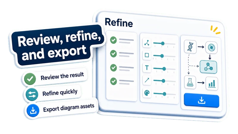 Review, refine, and export