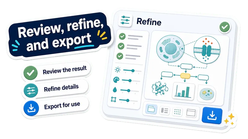Prüfen, verfeinern und exportieren